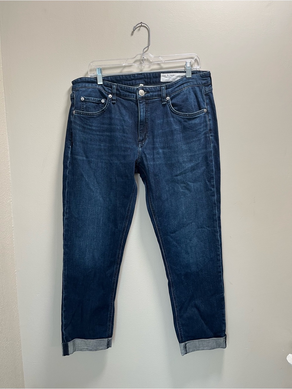 rag & bone Slim Boyfriend Dark Blue Jeans
